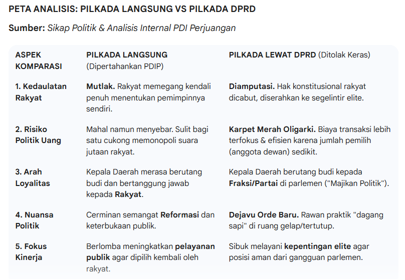 5 alasan PDI Perjuangan Menolak Pilkada melalui DPRD